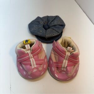 Skechers Pink build a bear shoes and hat